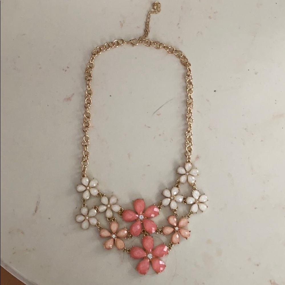 Charming Charlie’s pink flower necklace